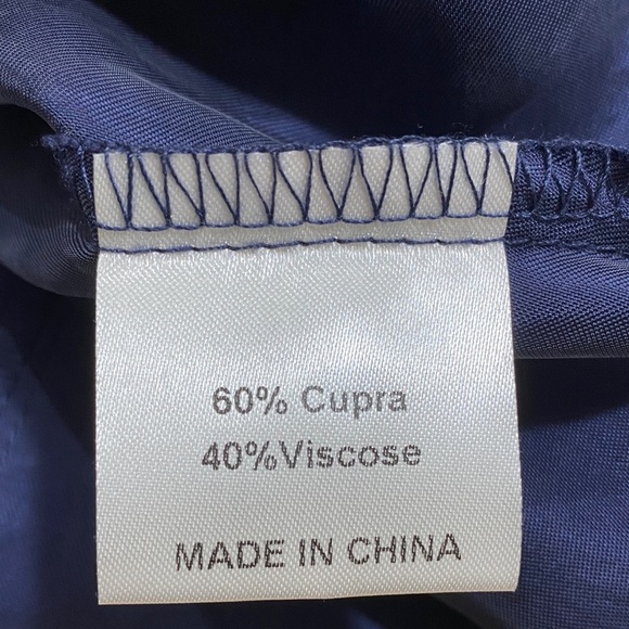 A. Z. I. Elegant Navy Button Down Shirt with Lattice Sleeves - Picture 4 of 5